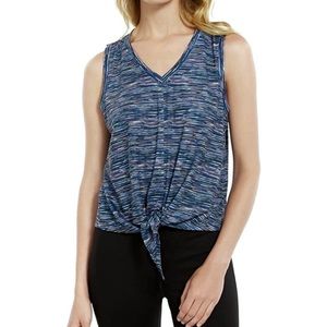 Ideology Tie Front Tank Sleeveless Yoga Fitness Top Green Zinnia Size Large